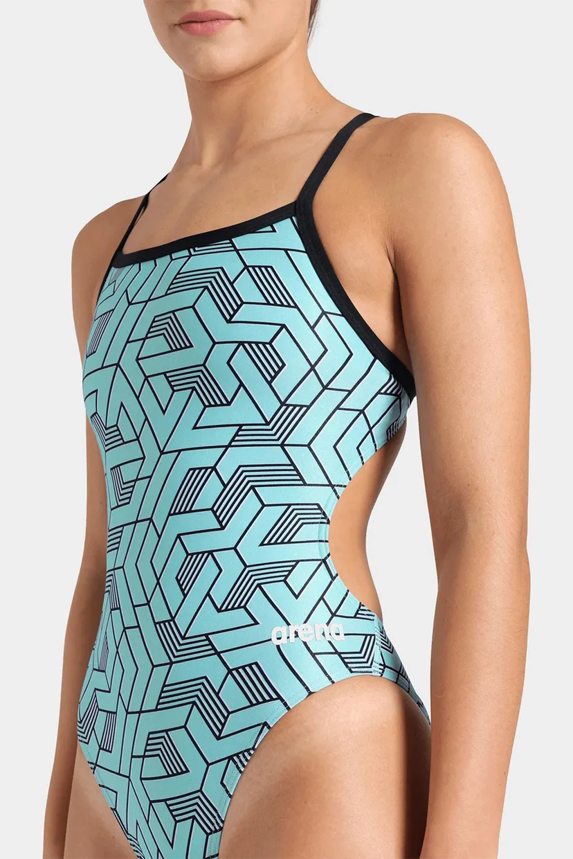 Женский голубой купальник с узором ESCAPE SWIMSUIT CHALLENGE BACK 4