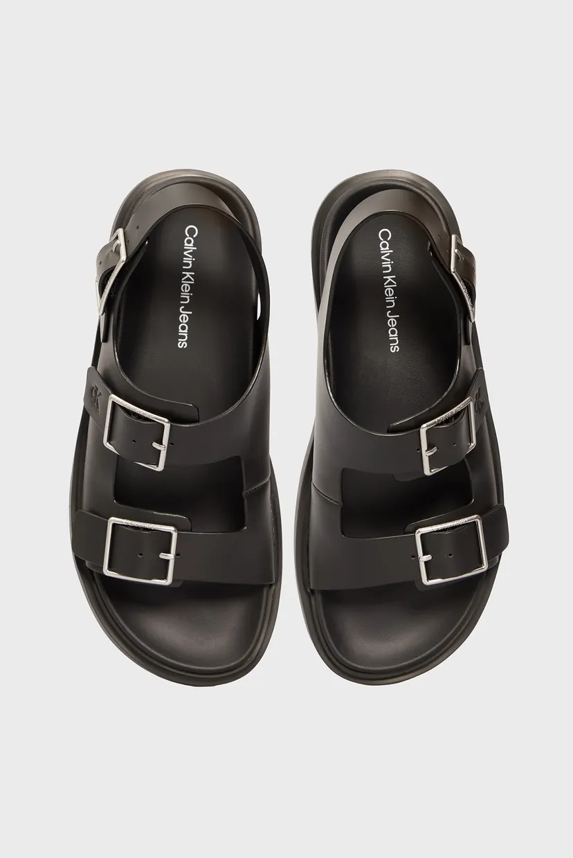 Жіночі чорні шкіряні сандалі FLAT MOLDED 4