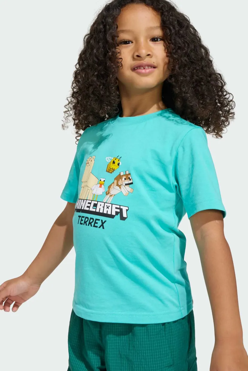Детская бирюзовая футболка Adidas Minecraft Terrex 4
