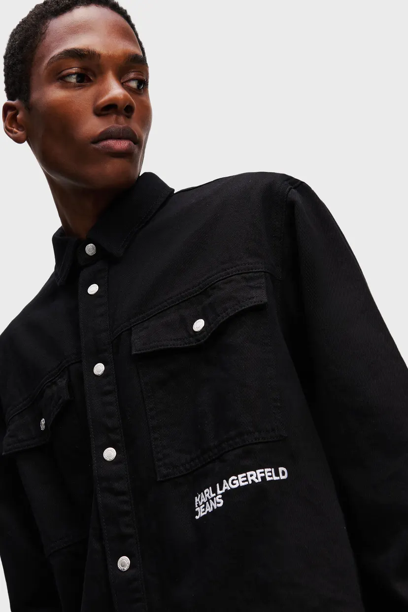 Чоловіча чорна сорочка klj overshirt 4