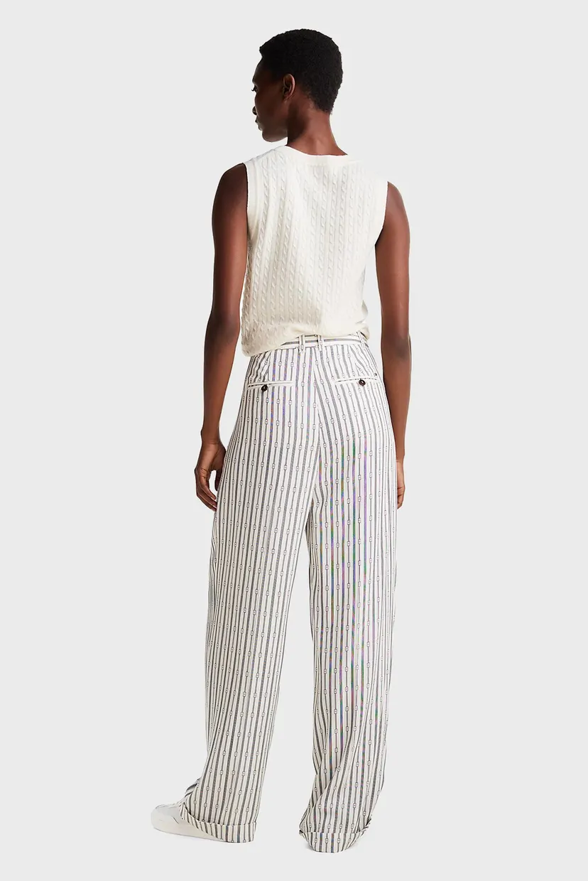 Жіночі білі брюки у смужку FLUID VIS STP RLXD STRAIGHT PANT 3