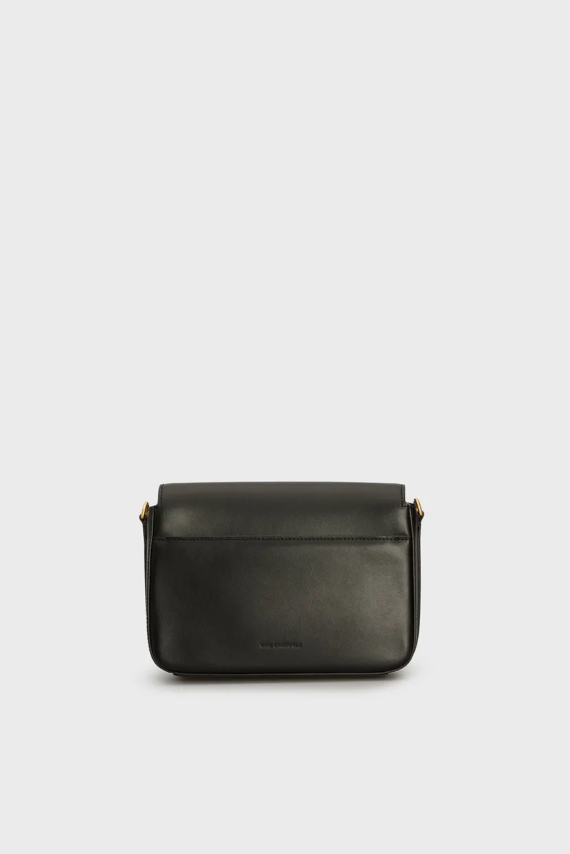 Жіноча чорна шкіряна сумка k signature fan md crossbody 4