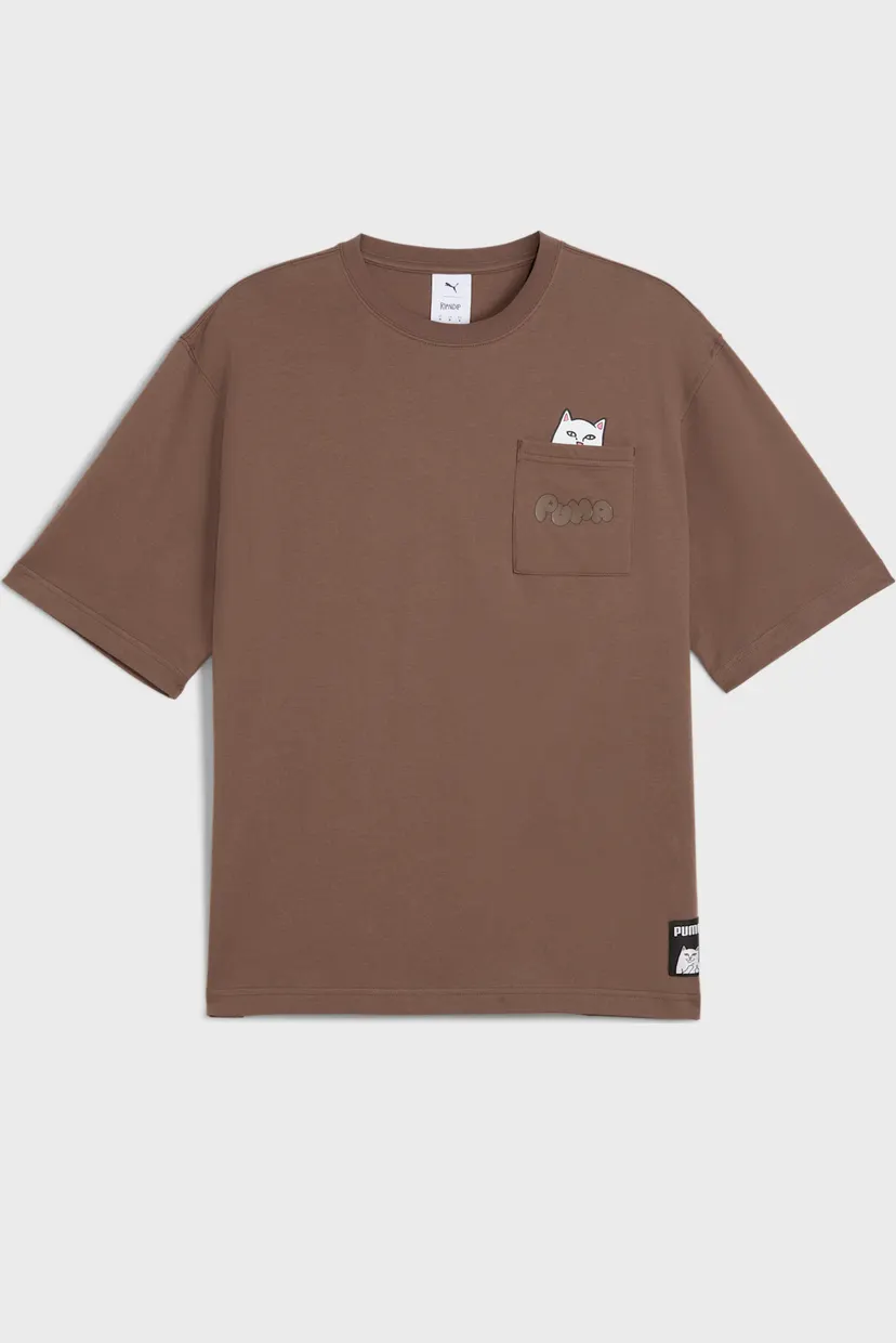 Мужская коричневая футболка PUMA x RIPNDIP Pocket Tee Men 6