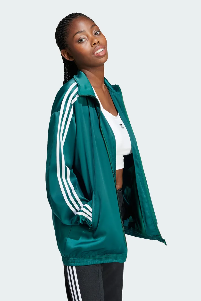 Женская бирюзовая спортивная кофта Loose Satin adidas IP0699 — MD