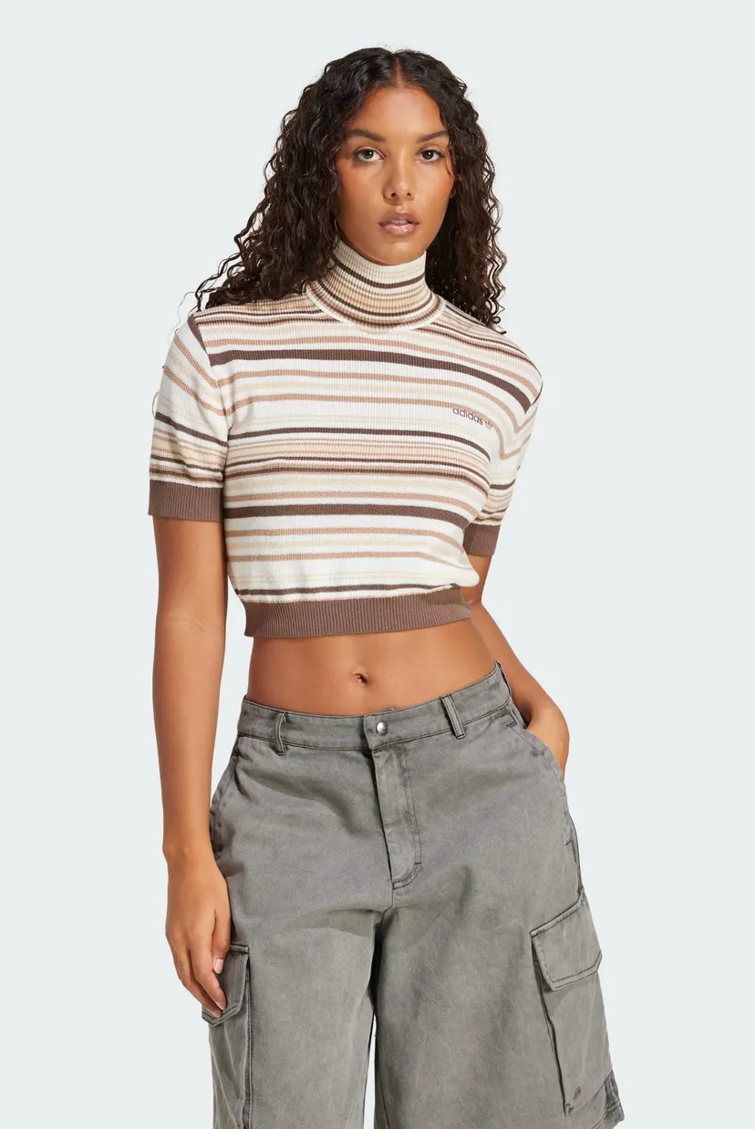 Женский гольф в полоску Striped Cropped adidas JD3593 — MD-Fashion