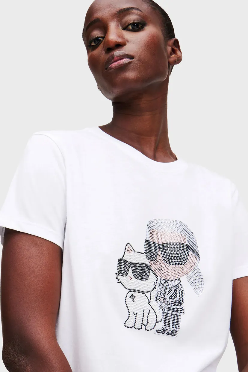 Жіноча біла футболка IKON KL x Choupette 4