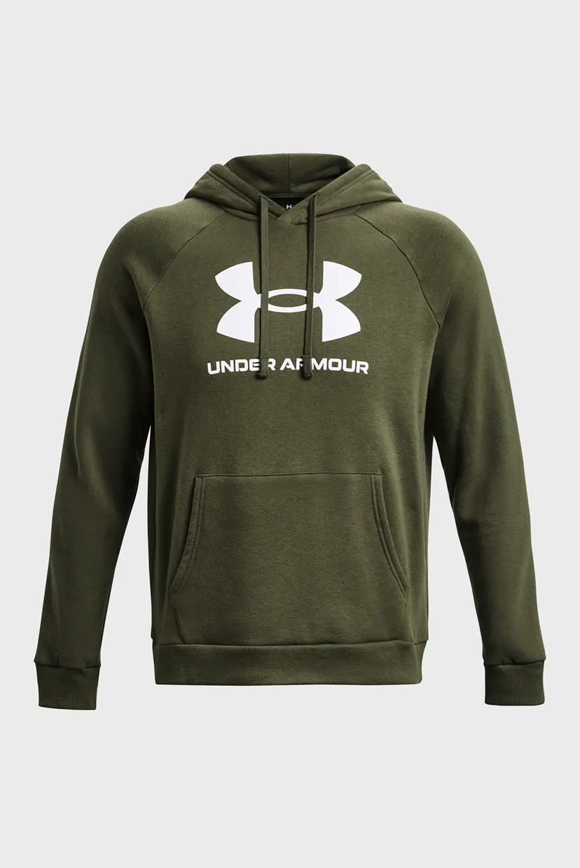 Чоловіче оливкове худі UA Rival Fleece Logo HD 5