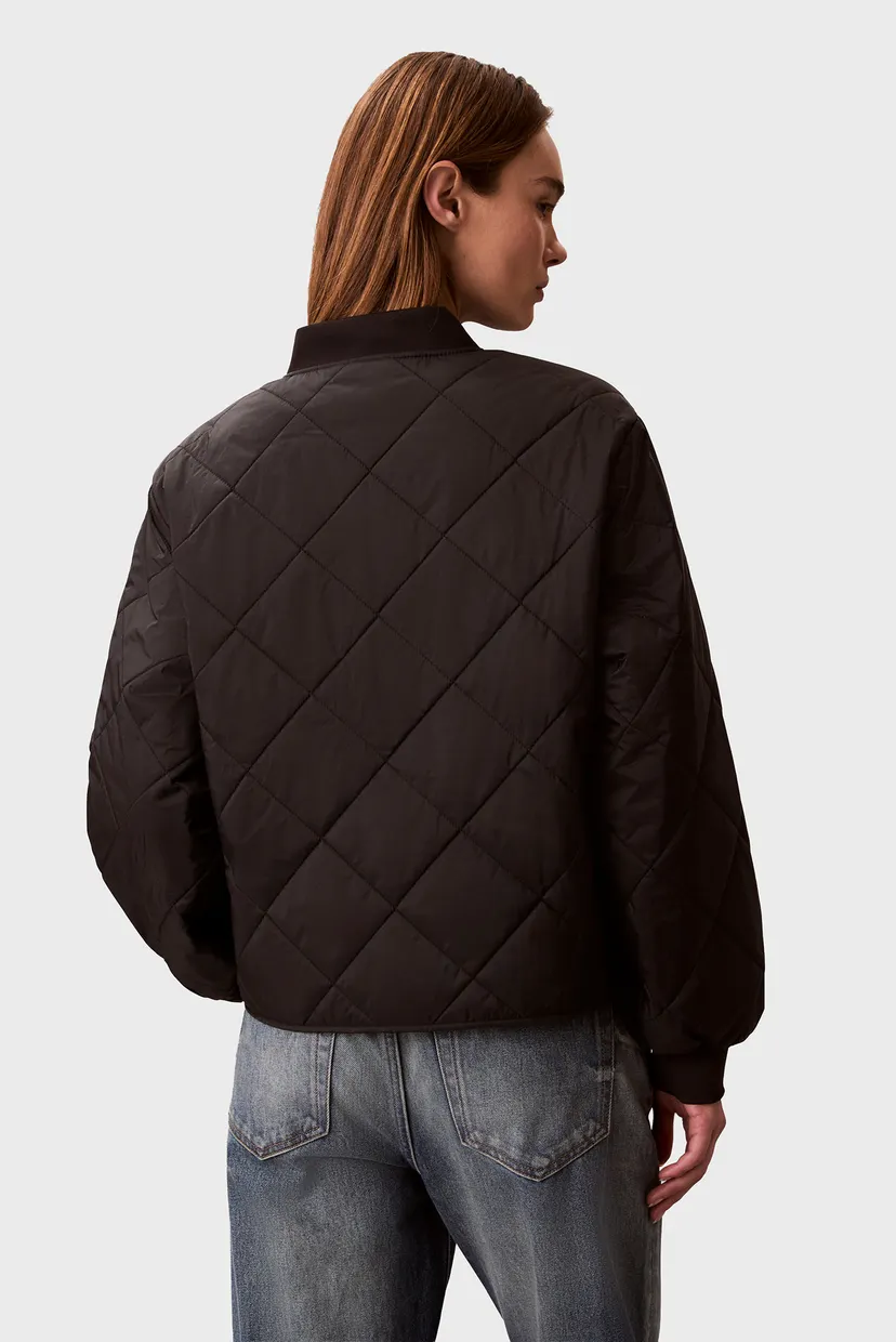 Жіночий чорний бомбер LIGHTWEIGHT QUILTED BOMBER JACKE 4