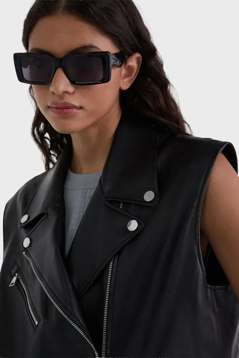 Женский черный жилет Biker Gilet 4