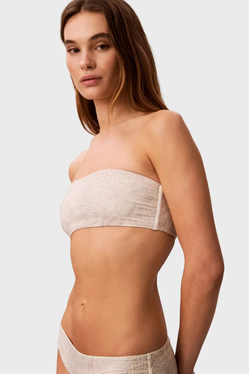 Жіночий сірий ліф від купальника з візерунком BANDEAU 3