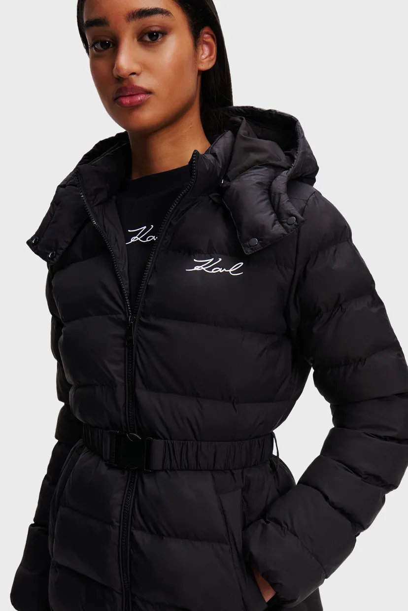 Женская черная куртка LIGHTWEIGHT LONG PUFFER 4