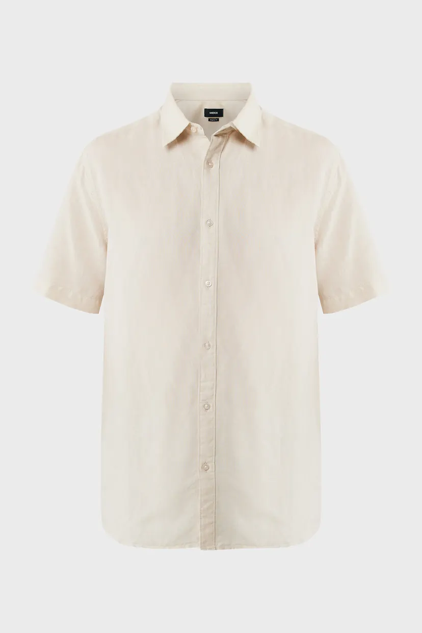 Чоловіча бежева лляна сорочка BRANDON Basic linen shirt short sleeve 4