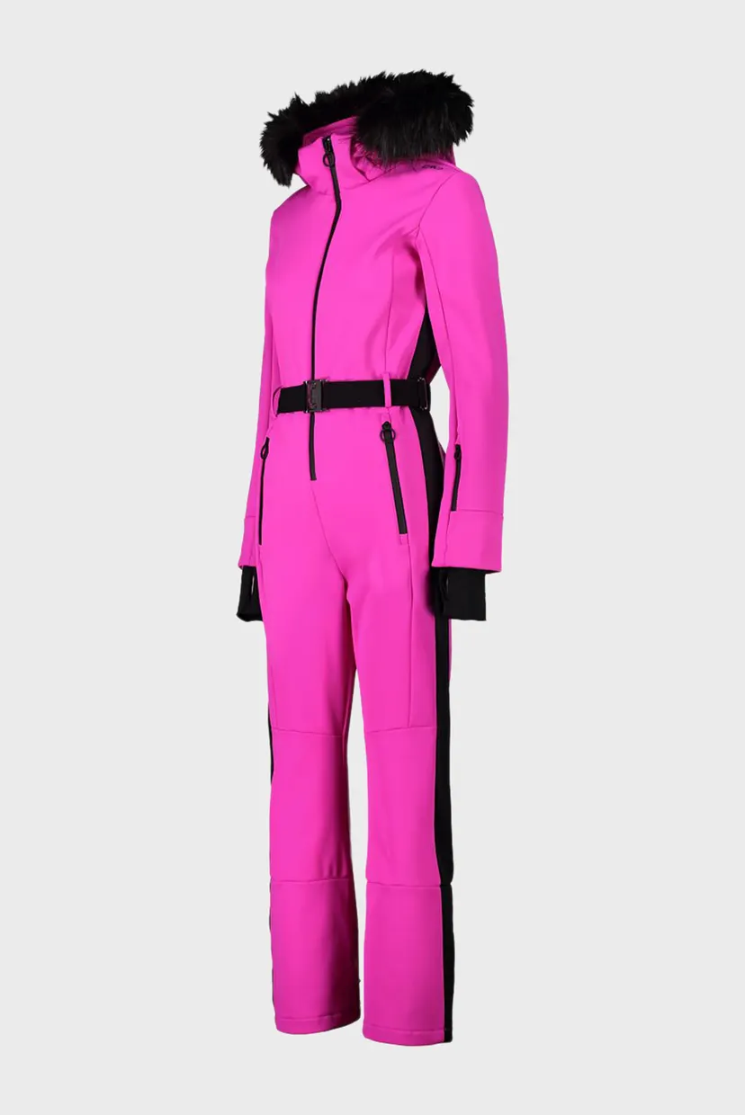 Жіночий рожевий лижний комбінезон SUIT ZIP HOOD SOFTSHELL 3