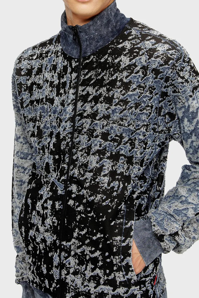 Чоловіча синя спортивна кофта з візерунком S-CORR CAMICIA/FS 4