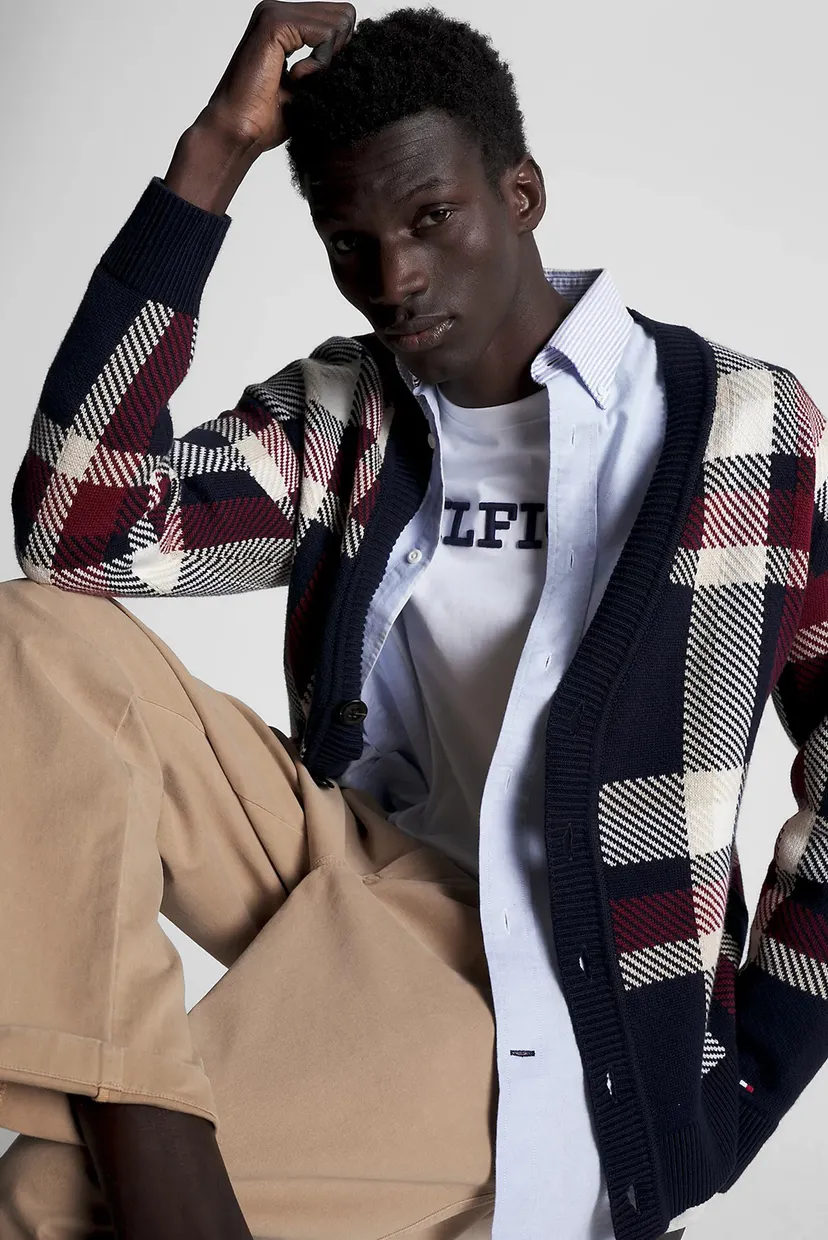 Чоловічий картатий кардиган CHECK CARDIGAN 4