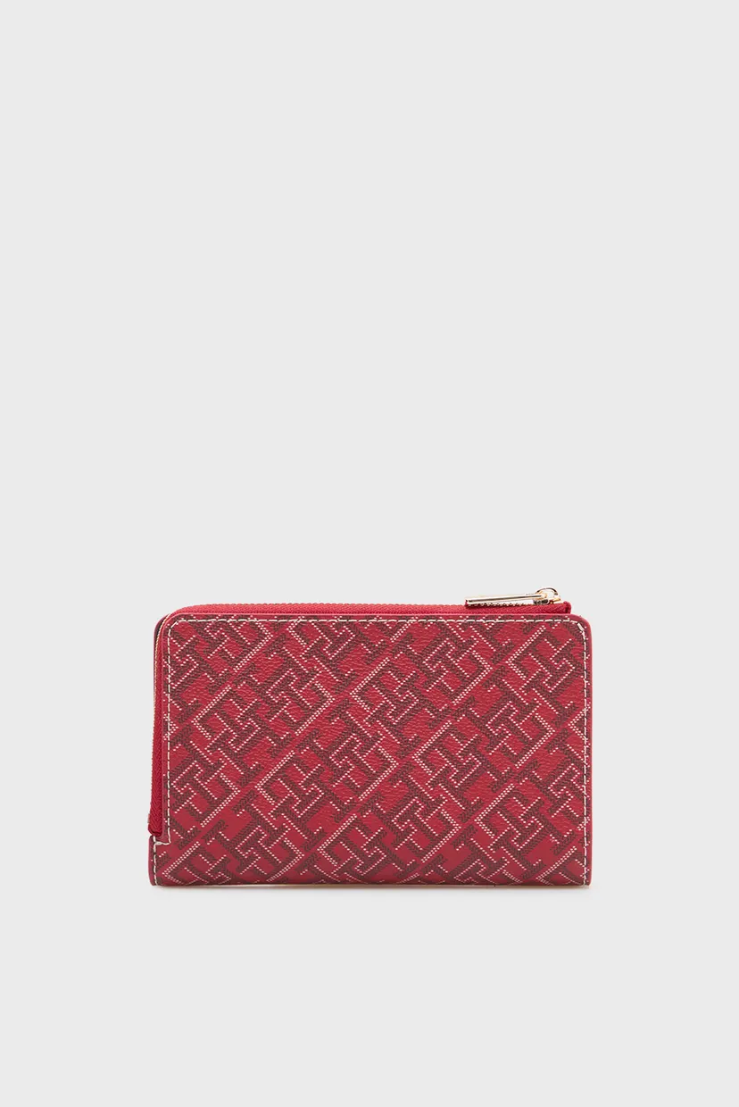 Женский красный кошелек с узором CON BIFOLD 4