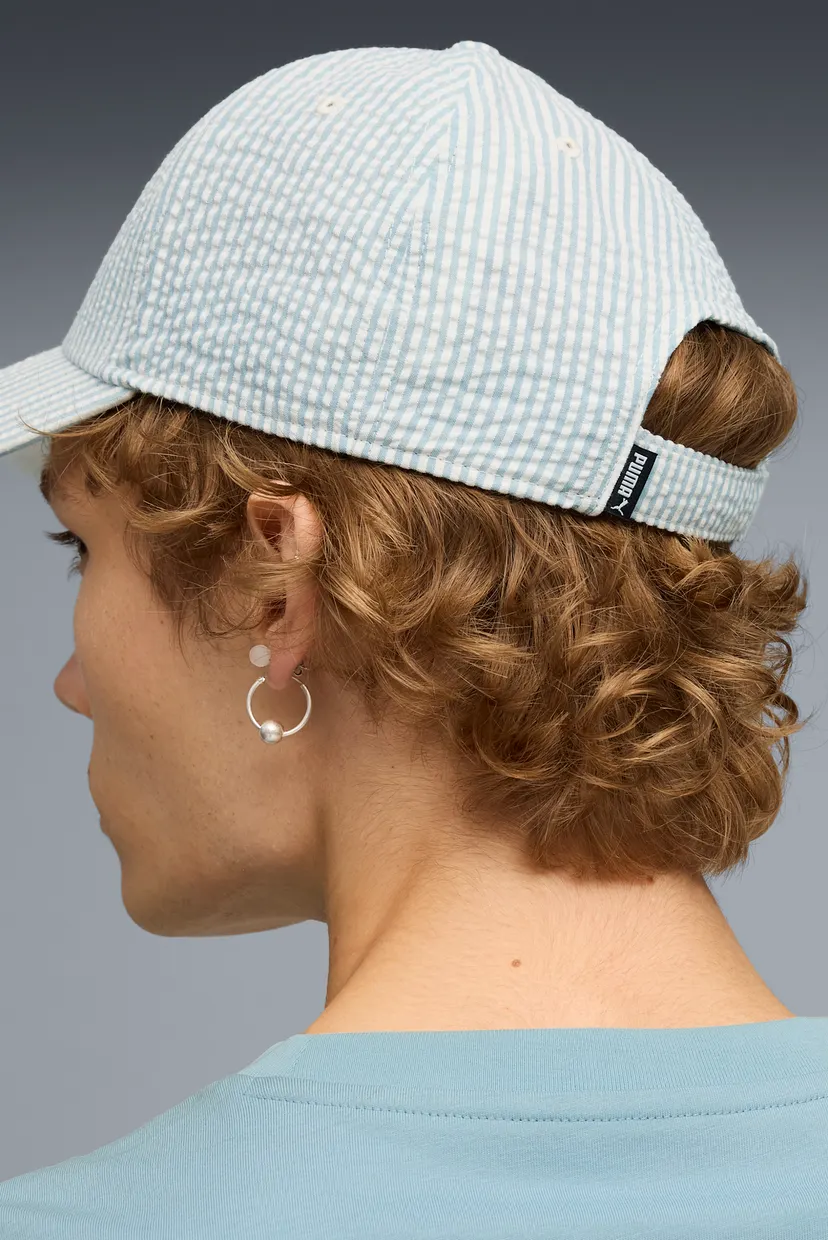 Голубая кепка в полоску Essentials No.1 Logo Baseball Cap 4