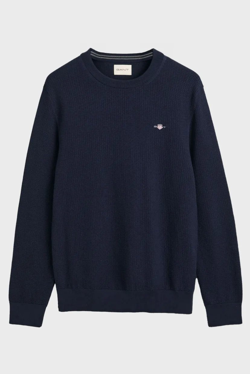 Мужской темно-синий джемпер COTTON MICRO TEXTURED 5