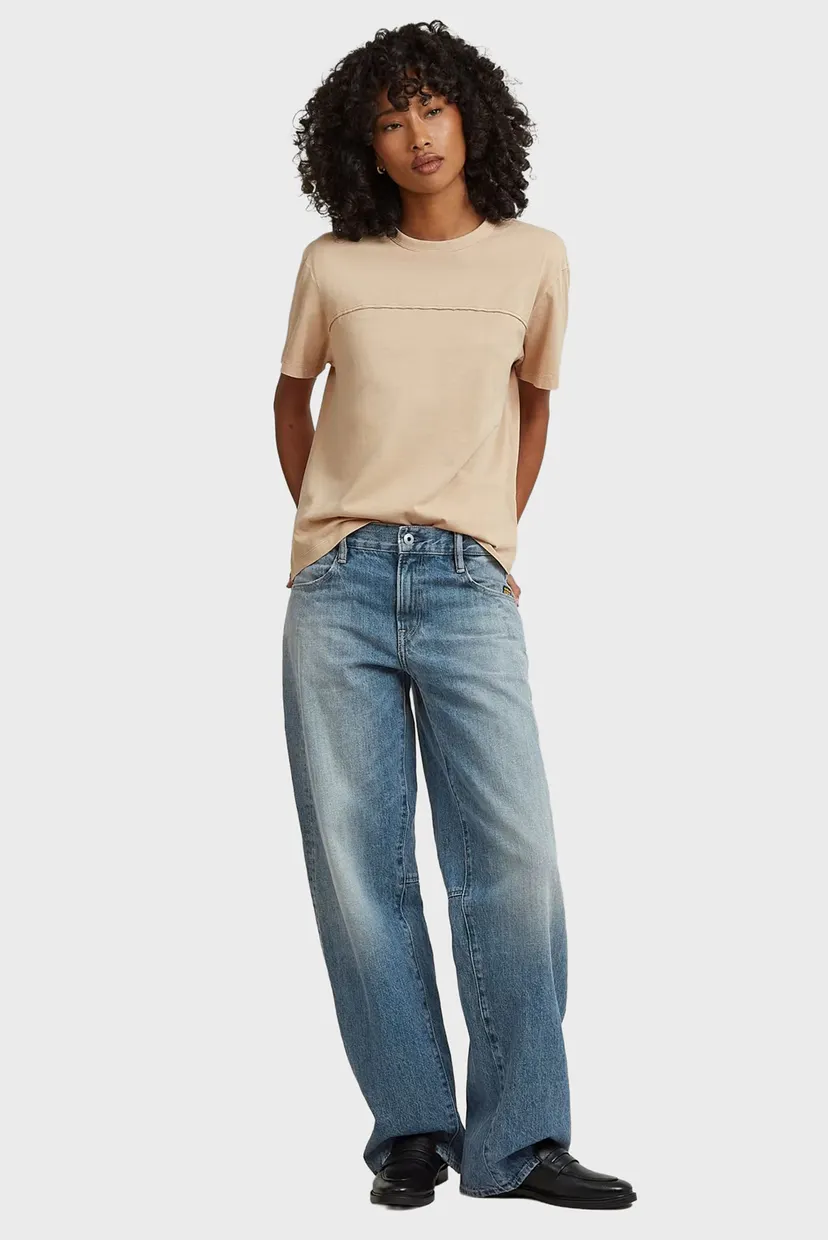 Женская бежевая футболка Washed 5
