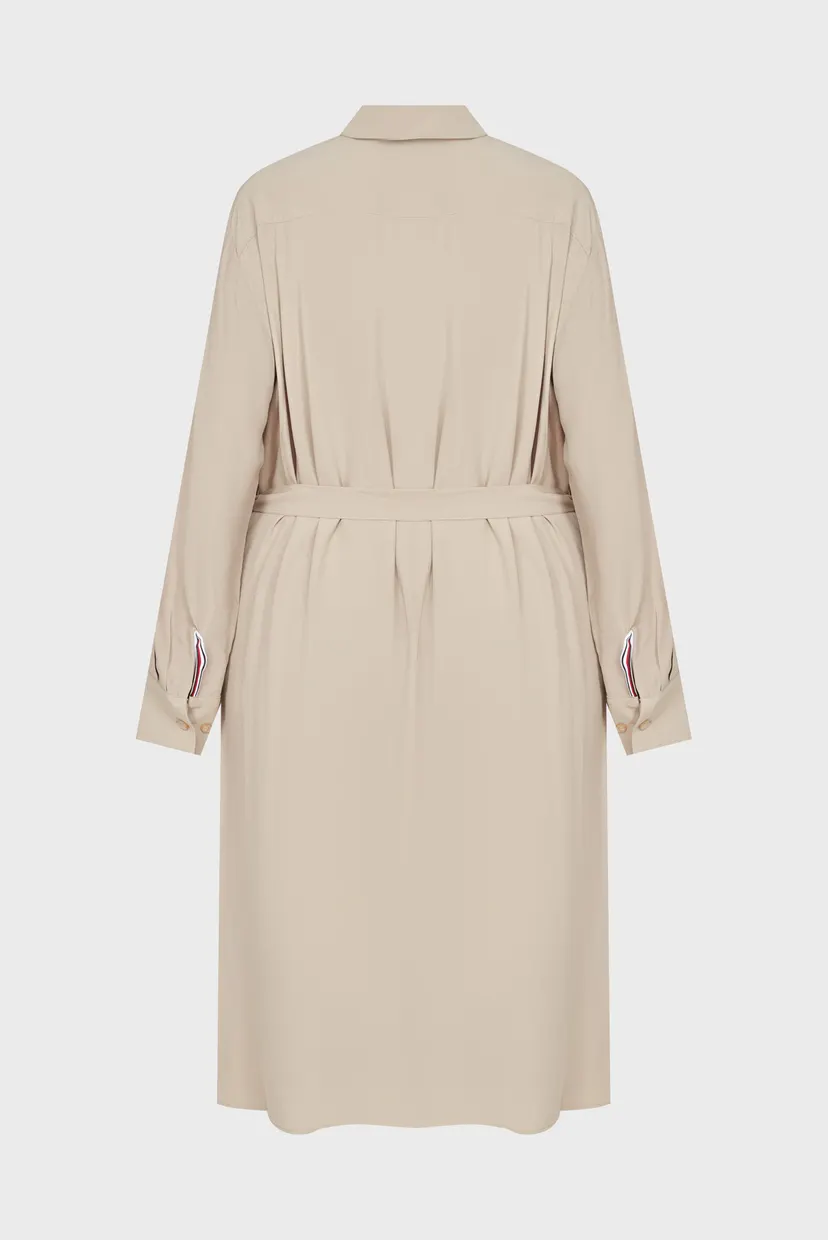 Женское бежевое платье FLUID VISCOSE CREPE KNEE DRESS 6