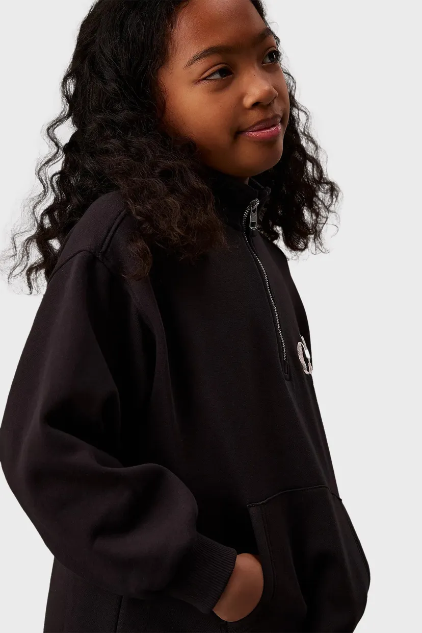Детское черное платье TEDDY MONOGRAM ZIP FLEECE 3