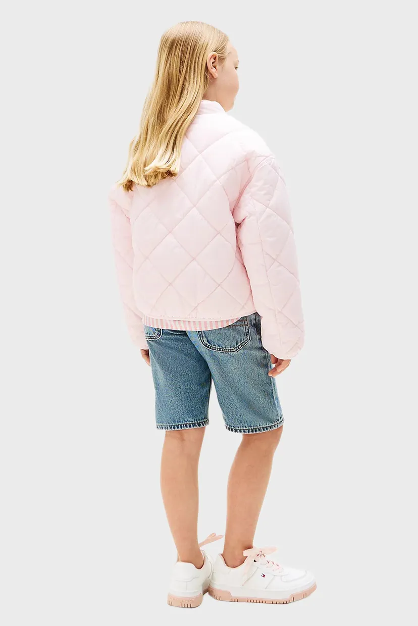 Дитячий рожевий бомбер QUILTED 3