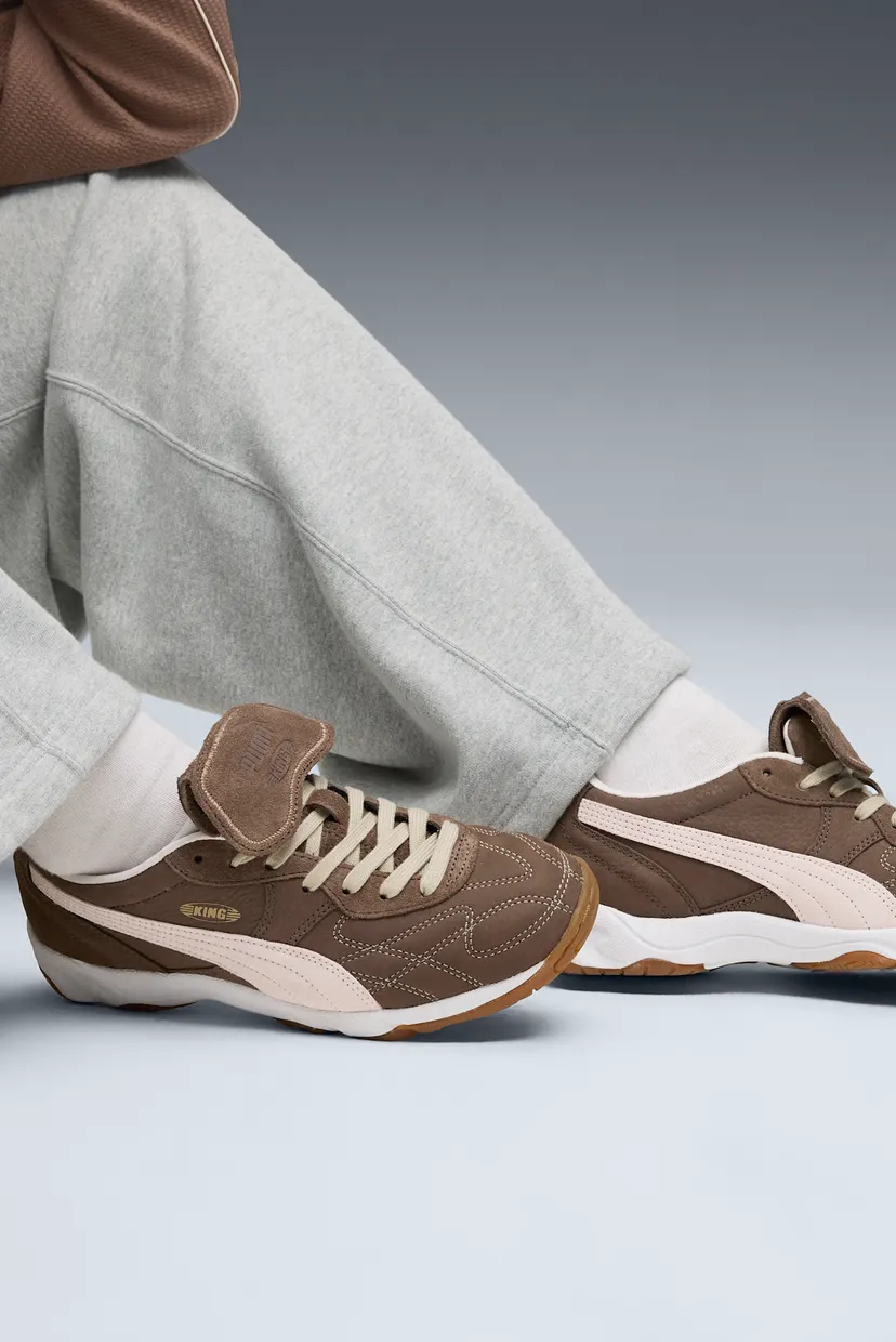 KING Жіночі коричневі шкіряні кросівки King Indoor Wine Club Sneakers