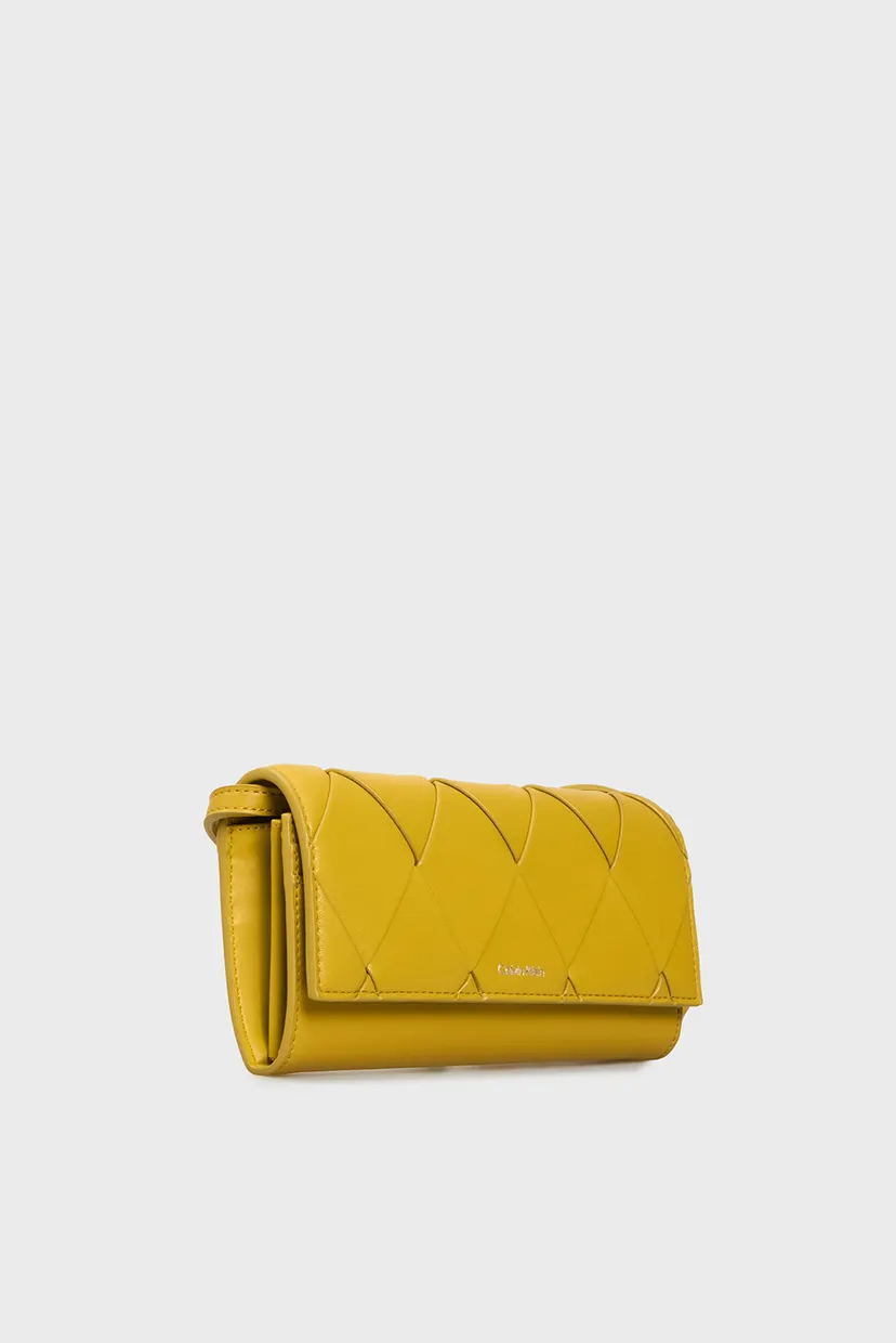 Жіноча гірчична сумка CK WOVEN CONVERTIBLE WALLET BAG 3