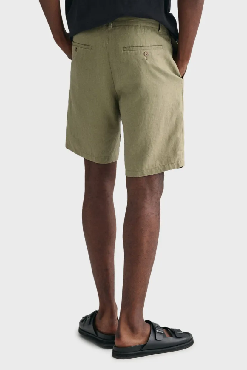 Мужские оливковые льняные шорты RELAXED LINEN DS 4
