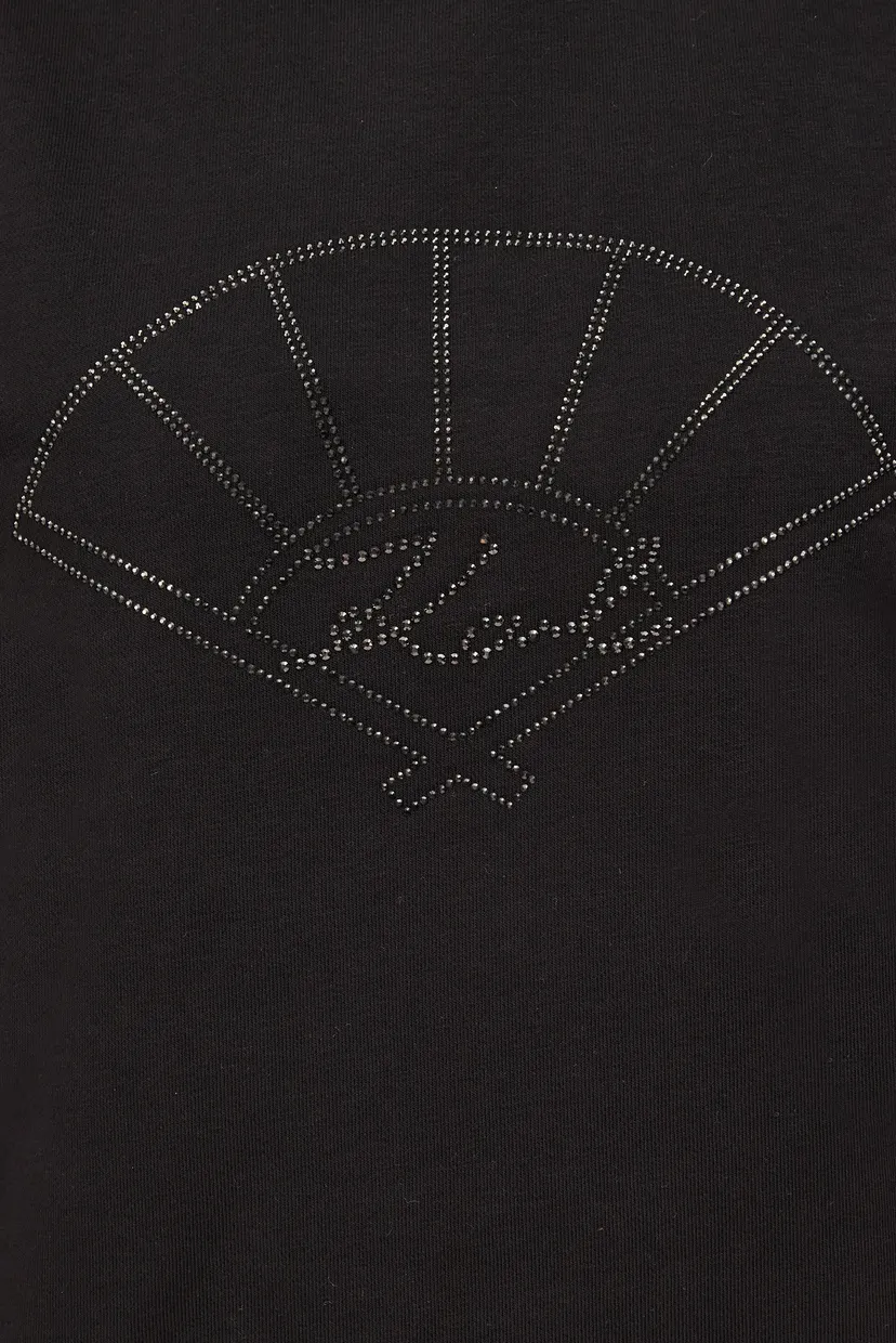 Жіночий чорний світшот FAN RHINESTONE SWEATSHIRT 3