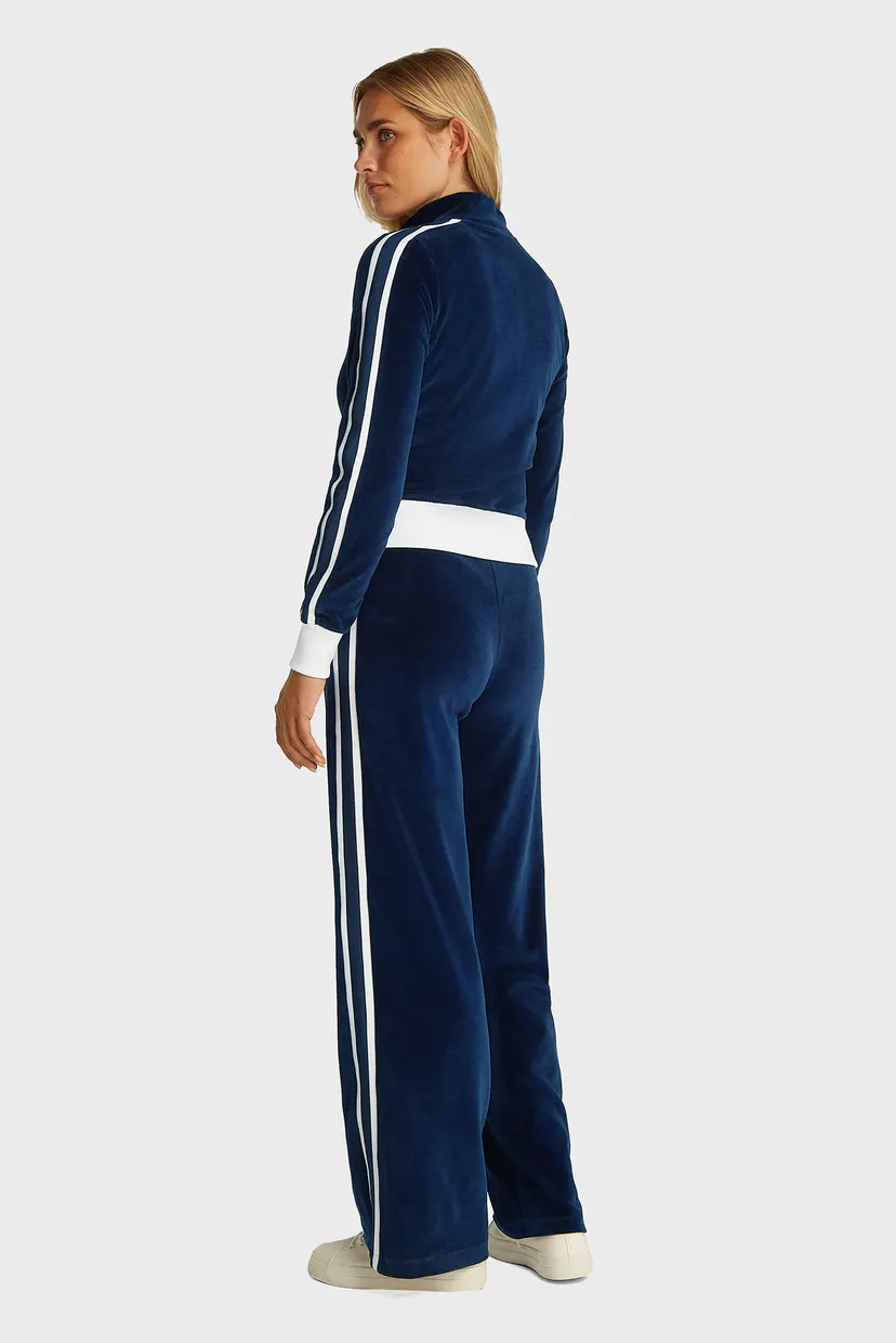 Женская темно-синяя велюровая спортивная кофта TJW VELVET SIDE STRIP JACKET 3