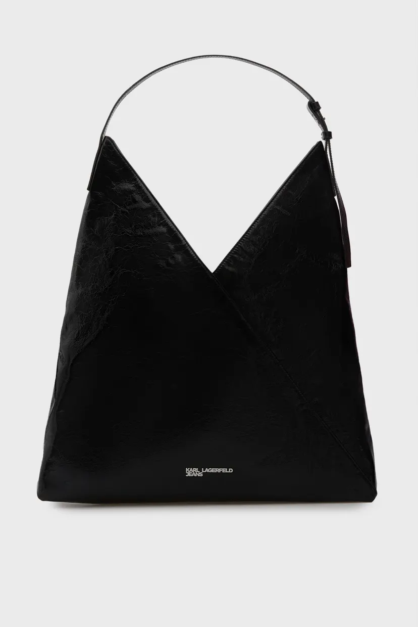 Жіноча чорна шкіряна сумка SHINY 4