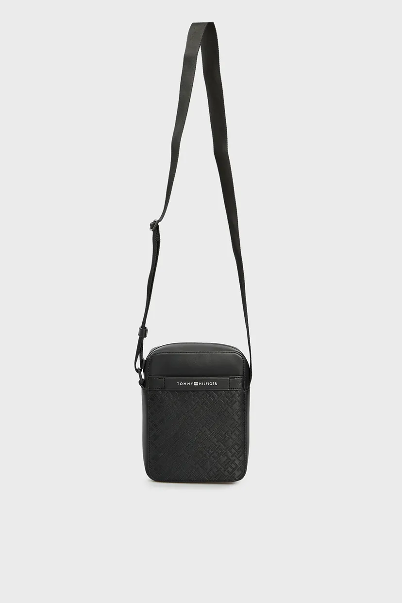 Мужская черная сумка TH MONOGRAM MINI REPORTER 5