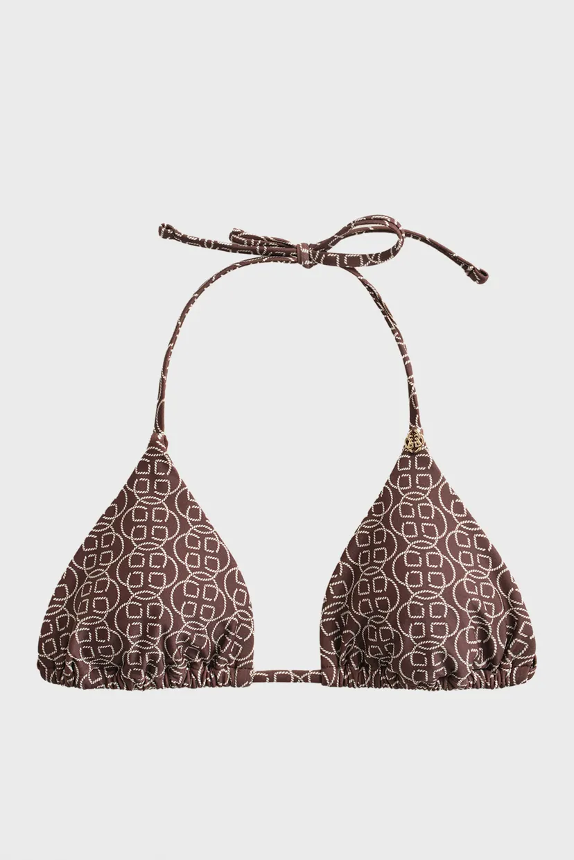 Жіночий коричневий ліф від купальника з візерунком PRINTED PADDED TRIANGLE 5