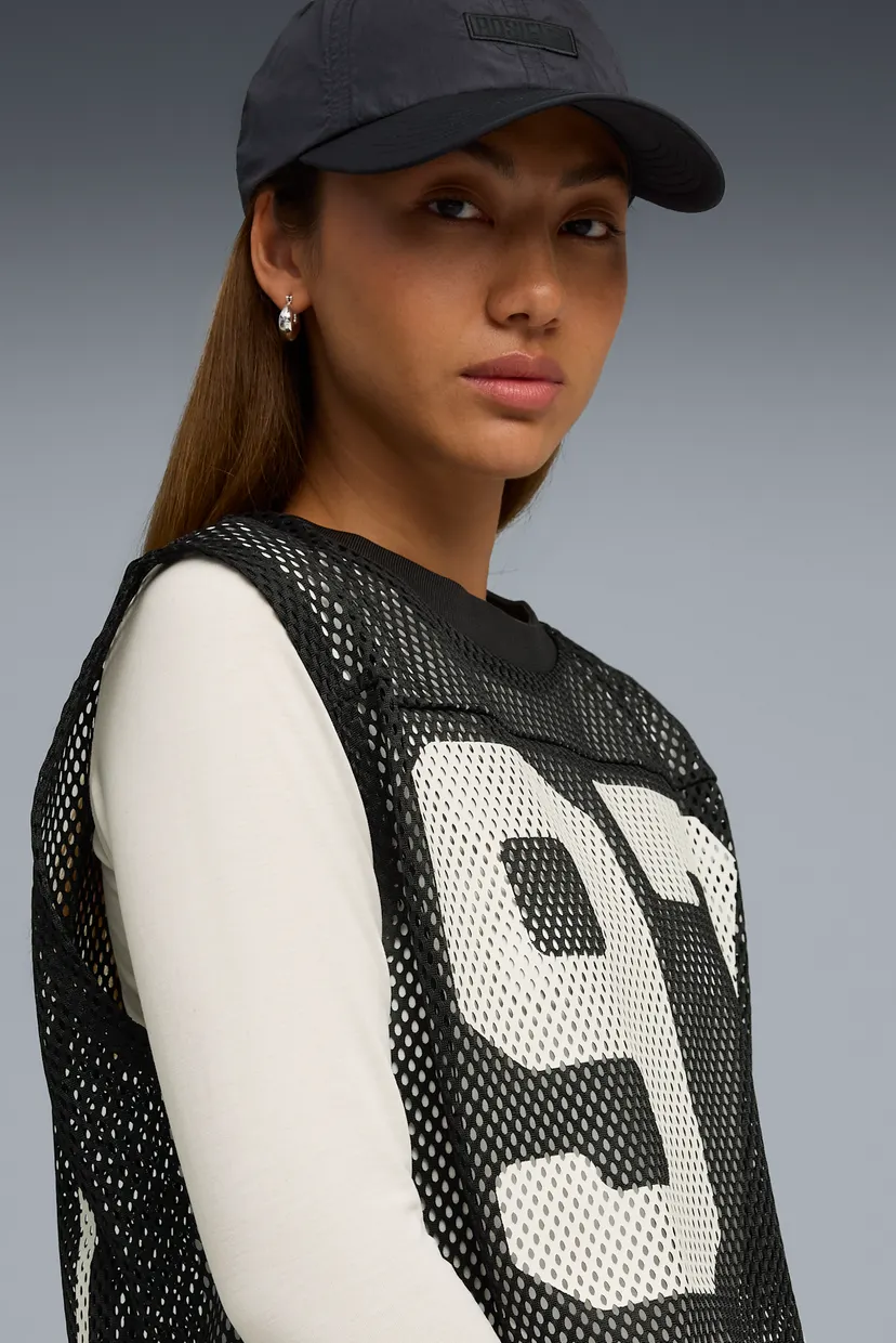 Женская черная майка PUMA x ROSÉ Relaxed Mesh Top Women 4