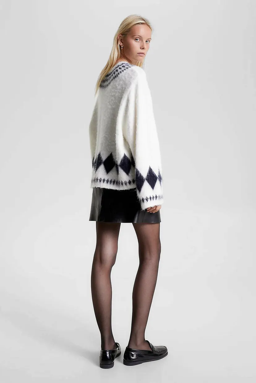 Женский белый джемпер FAIRISLE OVERSIZED 3