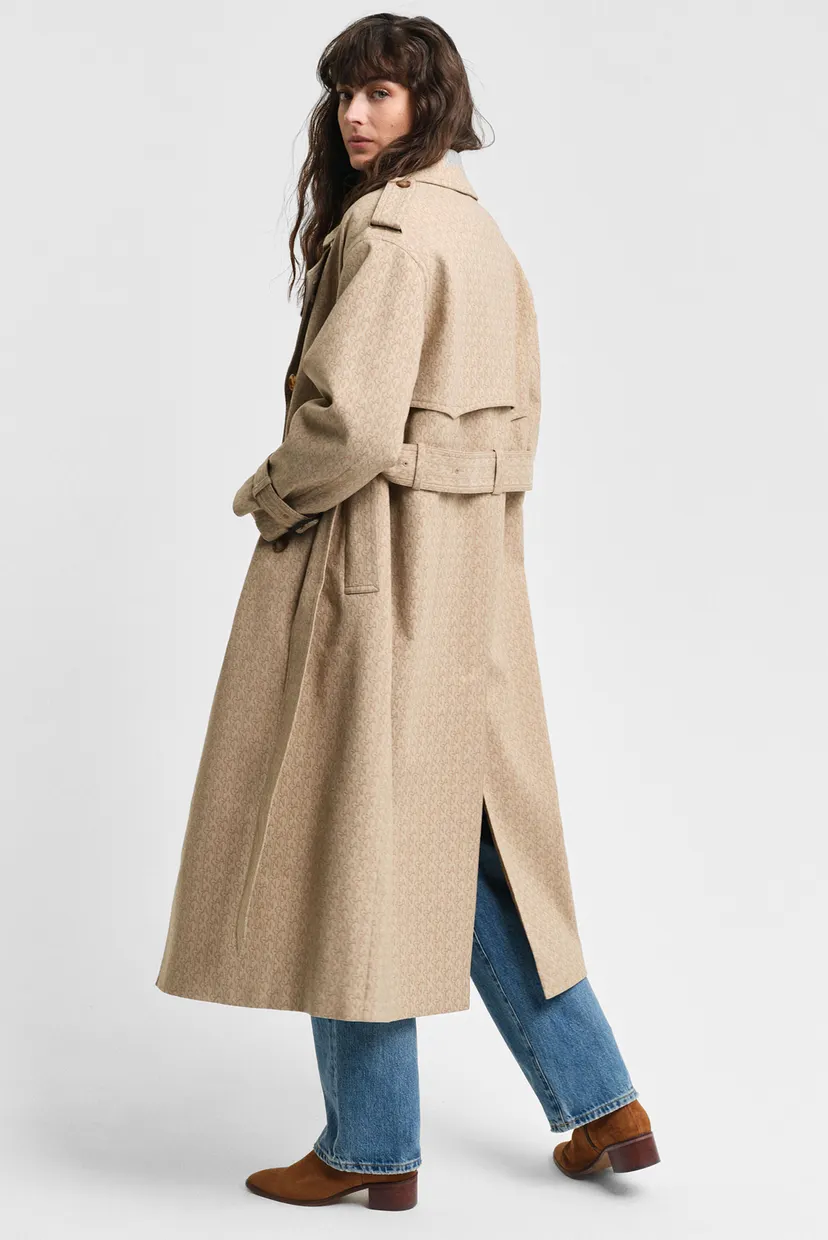 Жіночий бежевий тренч з візерунком MONOGRAM JACQUARD TRENCH COAT 3