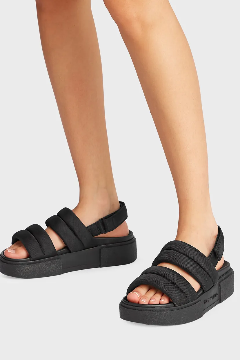 Женские черные сандалии FLATFORM 6