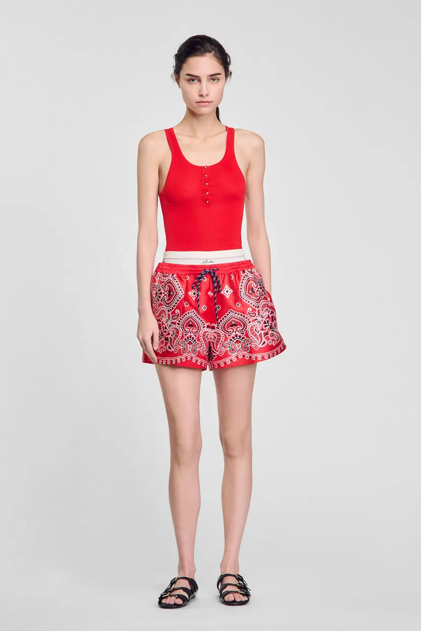 Женская красная майка Sandro SFPPU02531_RED — MD-Fashion