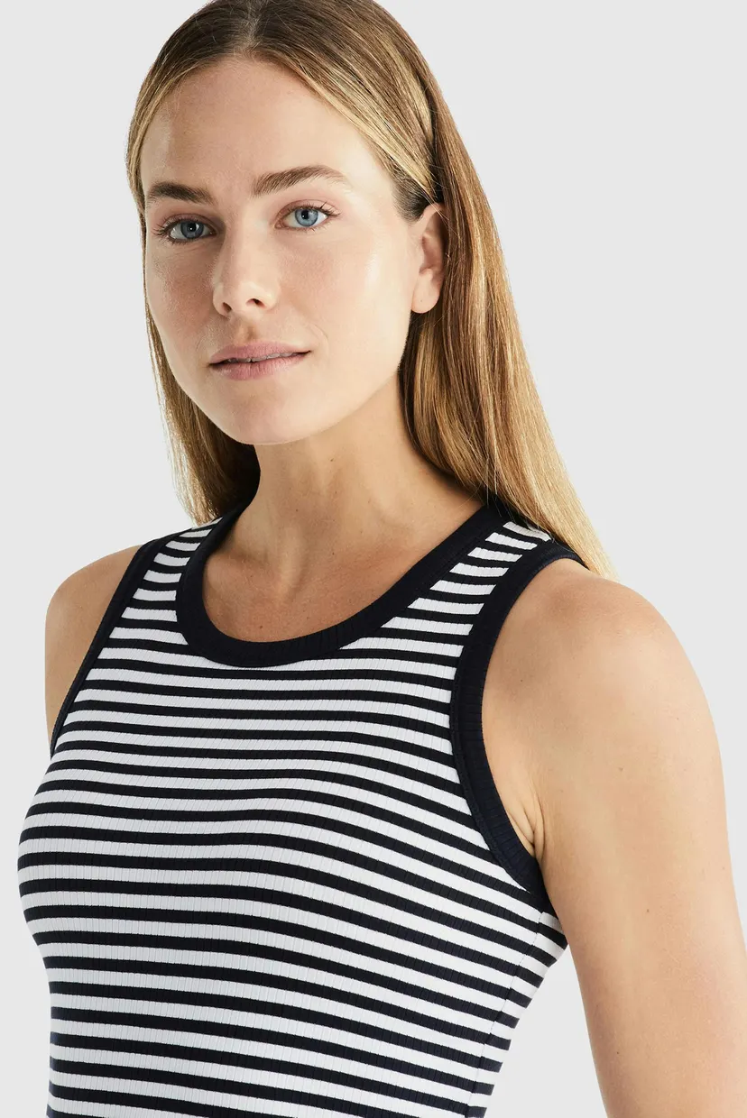 Женское платье в полоску SLIM 5X2 STR RIB MIDI 4