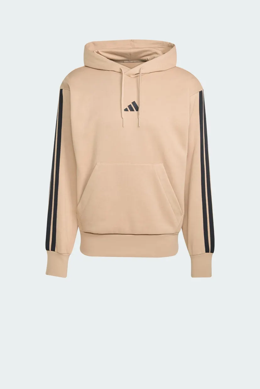 Мужское бежевое худи Essentials 3-Stripes Fleece 6