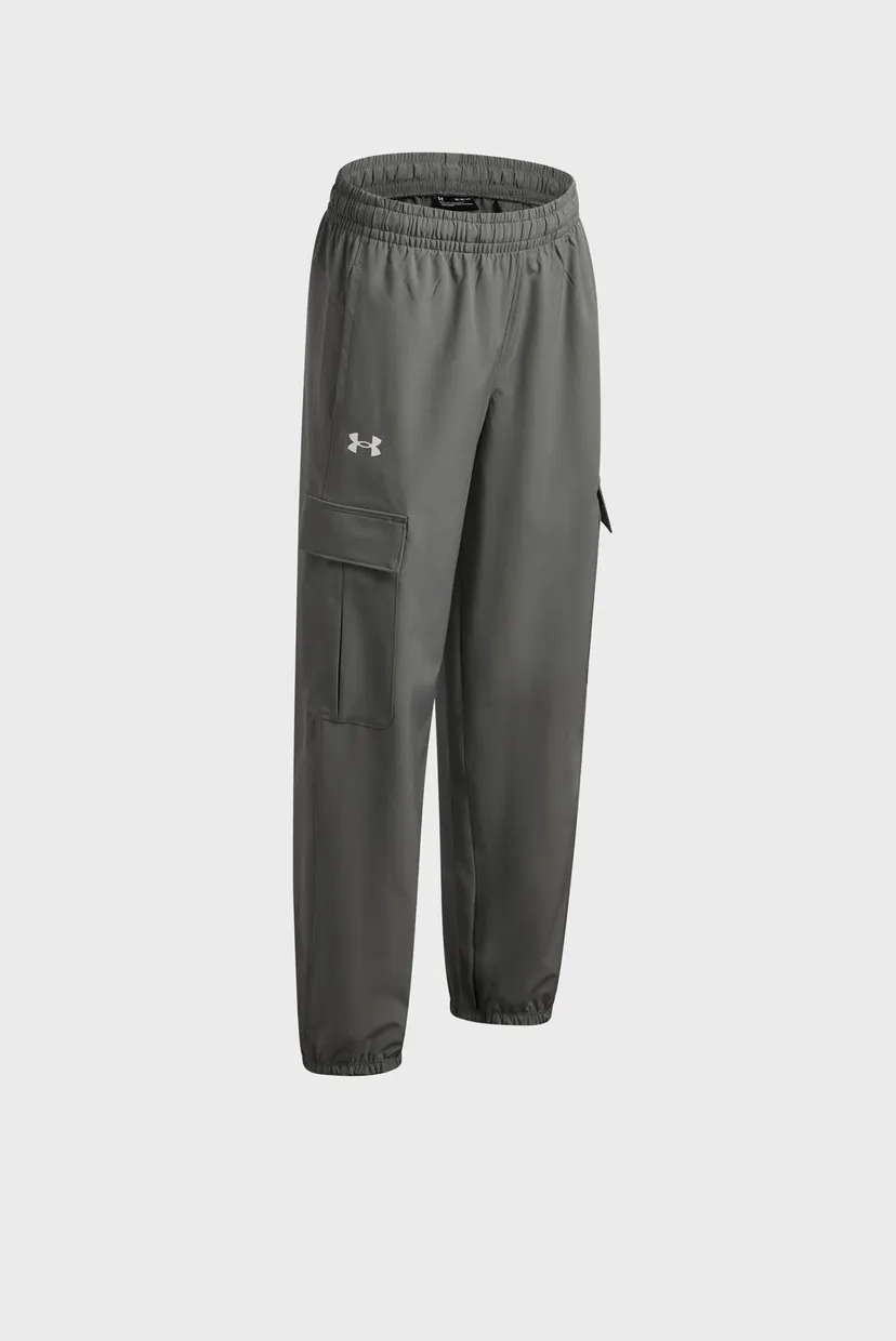 Детские серые спортивные брюки UA Rival Woven Cargo Pants 3
