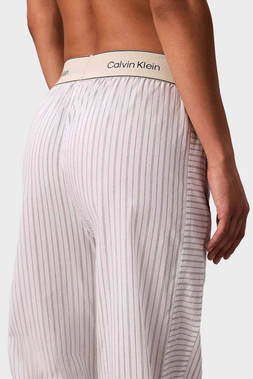 Жіночі білі брюки у смужку LOGO SUPER POPLIN 6