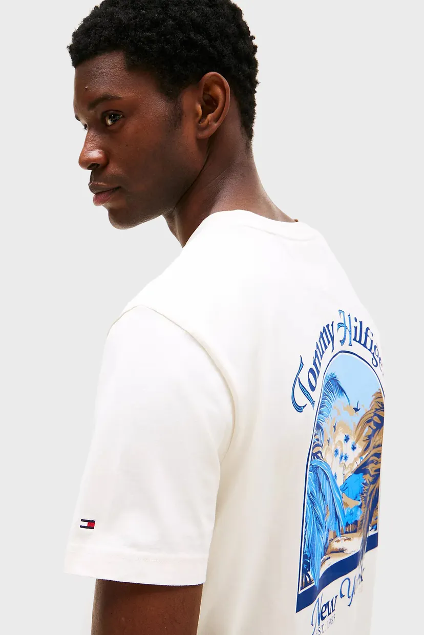 Мужская белая футболка HILFIGER SUMMER PHOTO TEE 4