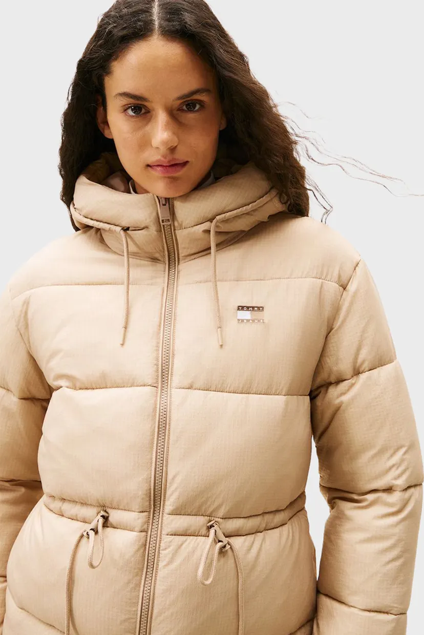 Женская бежевая куртка HOODED 4