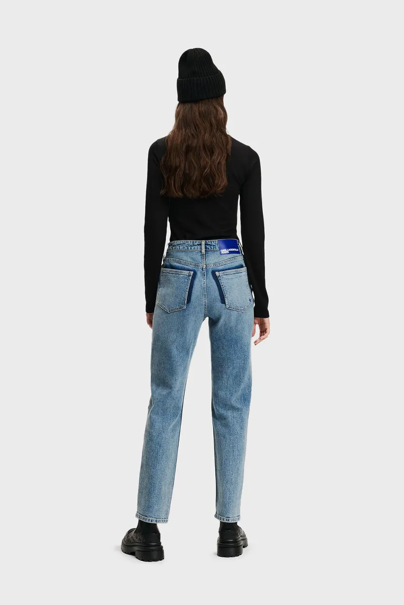 Жіночі сині джинси klj hr tapered pintuck denim 3