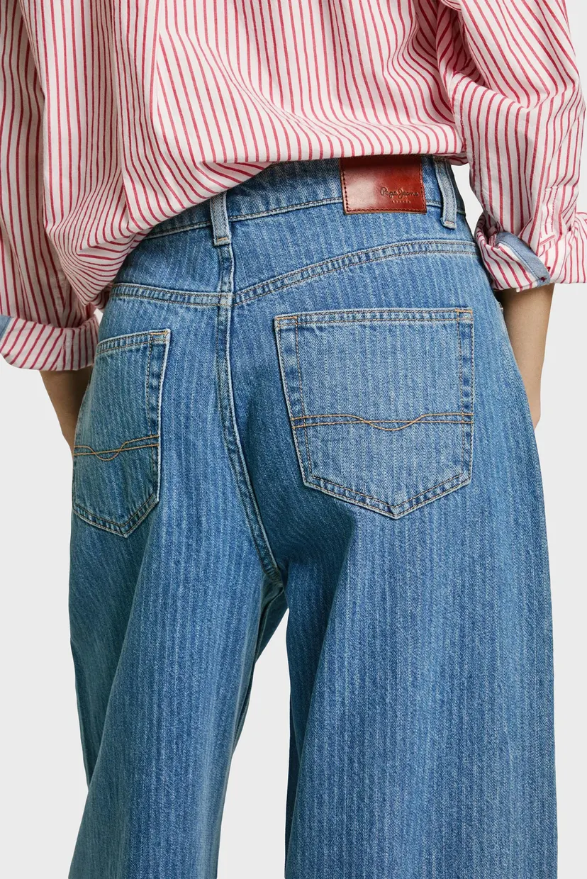 Женские синие джинсы в полоску WIDE LEG JEANS UHW JAIMY 6