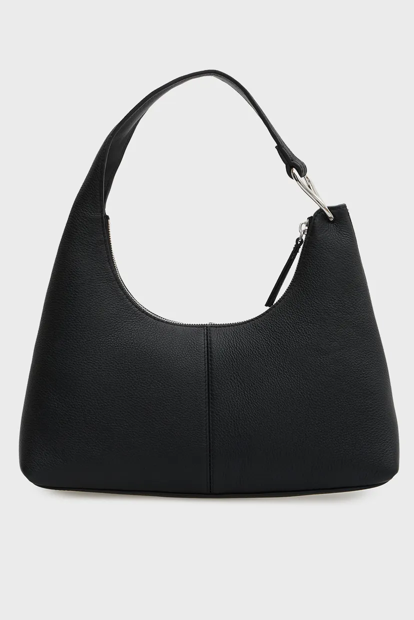 Женская черная кожаная сумка SLOUCHY LEATHER SHOULDER 4