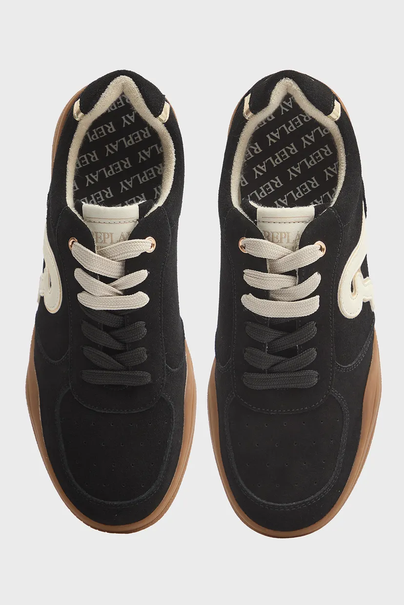 Жіночі чорні замшеві снікерси 4
