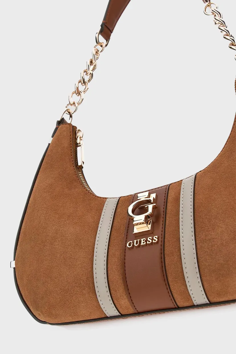 Женская коричневая замшевая сумка Guess HWSB78.38180;CGM — MD-Fashion